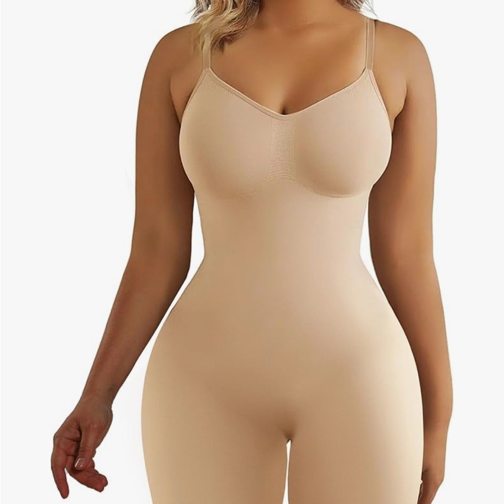 SHAPERX Women's Seamless Shapewear Bodysuit - Beige - 2XL/3XL